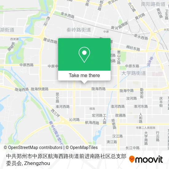 中共郑州市中原区航海西路街道前进南路社区总支部委员会 map