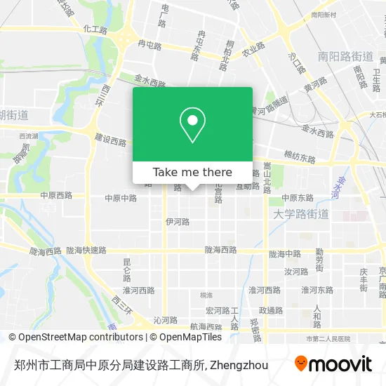 郑州市工商局中原分局建设路工商所 map