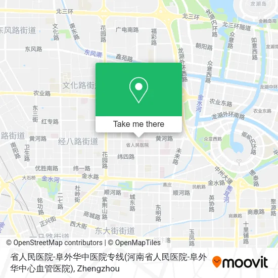 省人民医院-阜外华中医院专线(河南省人民医院-阜外华中心血管医院) map