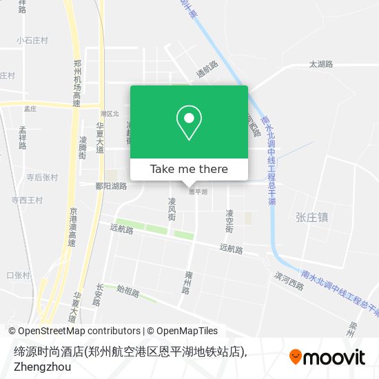 缔源时尚酒店(郑州航空港区恩平湖地铁站店) map