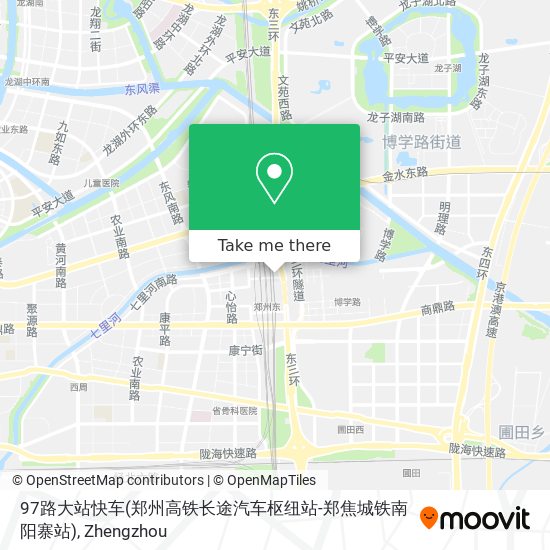 97路大站快车(郑州高铁长途汽车枢纽站-郑焦城铁南阳寨站) map