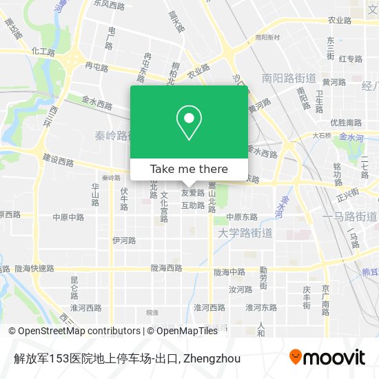 解放军153医院地上停车场-出口 map