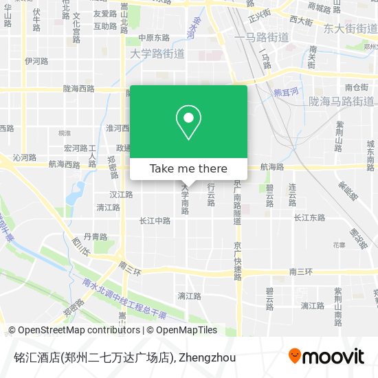 铭汇酒店(郑州二七万达广场店) map