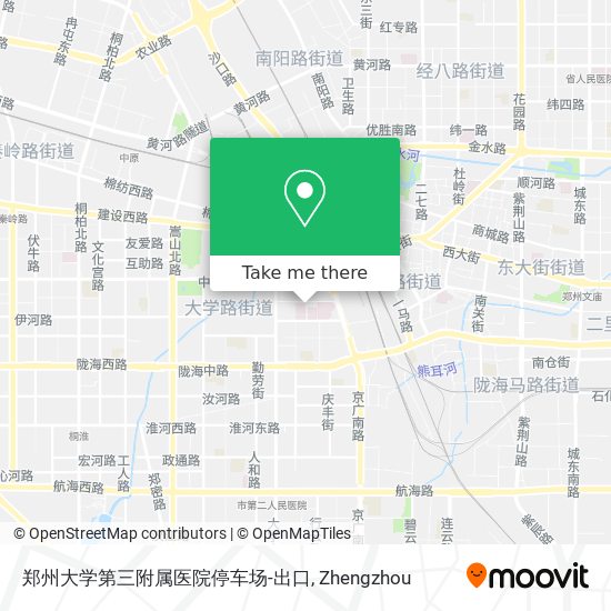 郑州大学第三附属医院停车场-出口 map