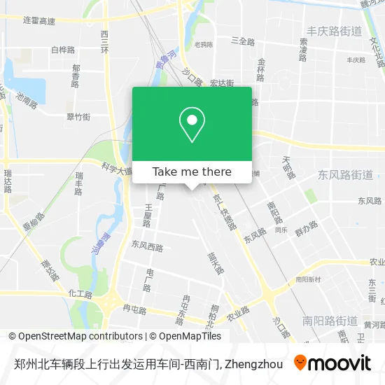 郑州北车辆段上行出发运用车间-西南门 map