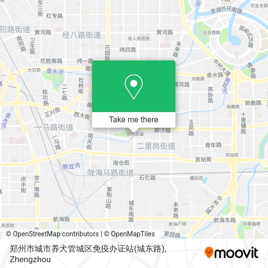 郑州市城市养犬管城区免疫办证站(城东路) map