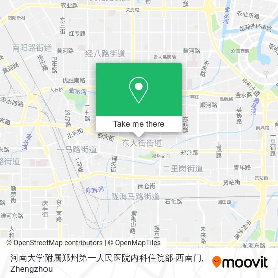 河南大学附属郑州第一人民医院内科住院部-西南门 map