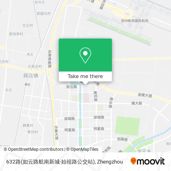 632路(如云路航南新城-始祖路公交站) map