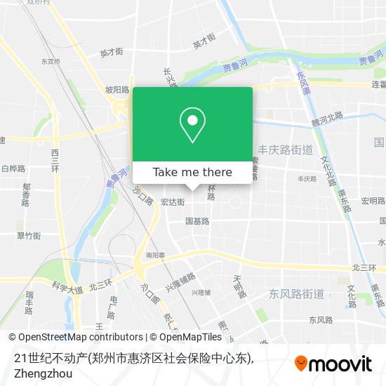 21世纪不动产(郑州市惠济区社会保险中心东) map