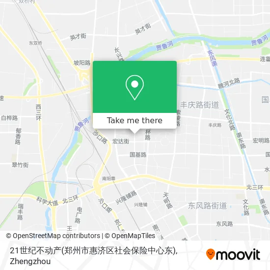 21世纪不动产(郑州市惠济区社会保险中心东) map