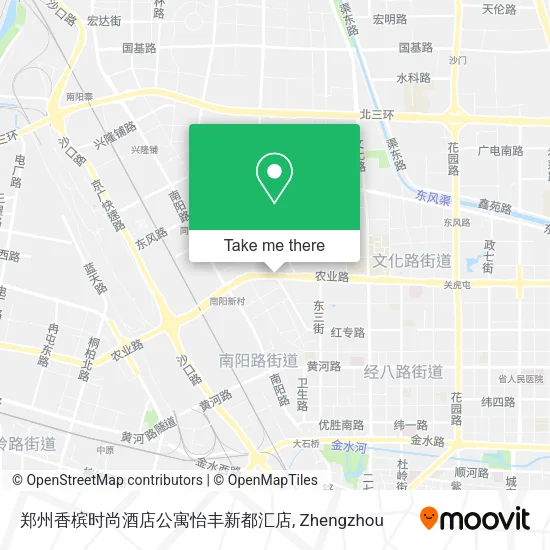 郑州香槟时尚酒店公寓怡丰新都汇店 map