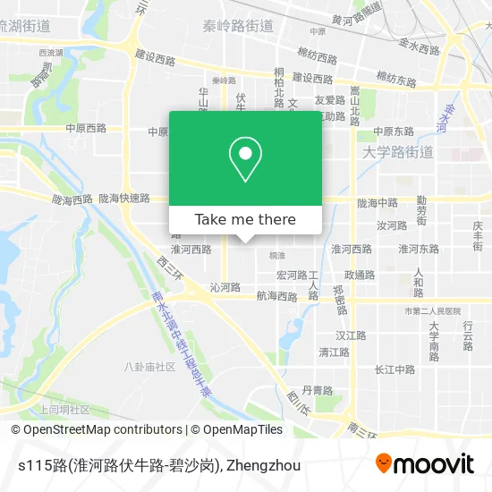 s115路(淮河路伏牛路-碧沙岗) map