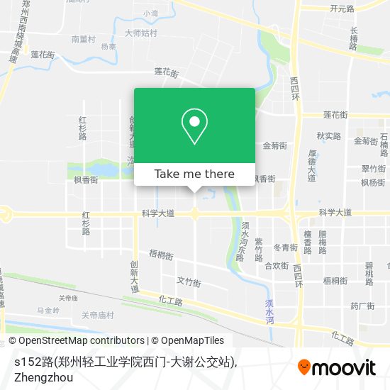s152路(郑州轻工业学院西门-大谢公交站) map