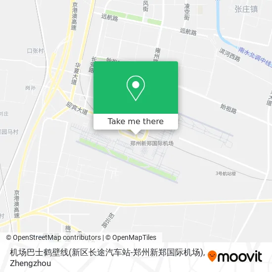 机场巴士鹤壁线(新区长途汽车站-郑州新郑国际机场) map