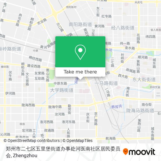 郑州市二七区五里堡街道办事处河医南社区居民委员会 map