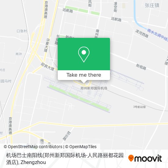 机场巴士南阳线(郑州新郑国际机场-人民路丽都花园酒店) map