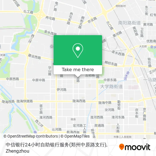 中信银行24小时自助银行服务(郑州中原路支行) map