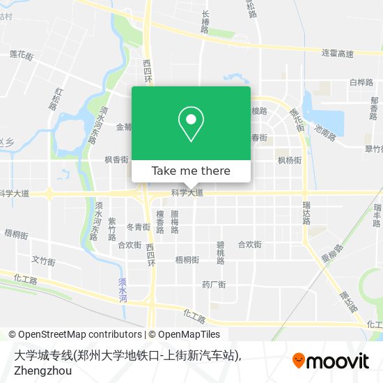 大学城专线(郑州大学地铁口-上街新汽车站) map
