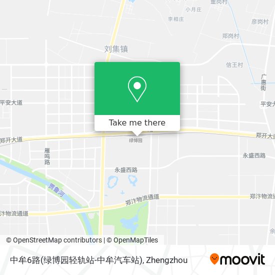 中牟6路(绿博园轻轨站-中牟汽车站) map
