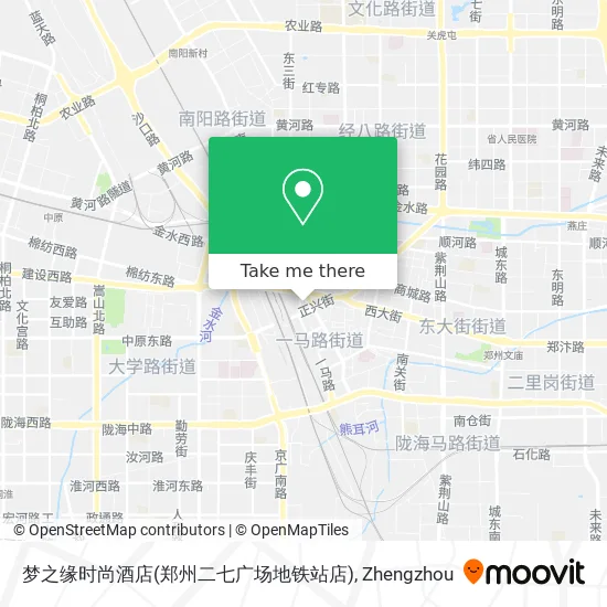 梦之缘时尚酒店(郑州二七广场地铁站店) map