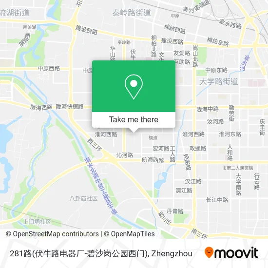 281路(伏牛路电器厂-碧沙岗公园西门) map