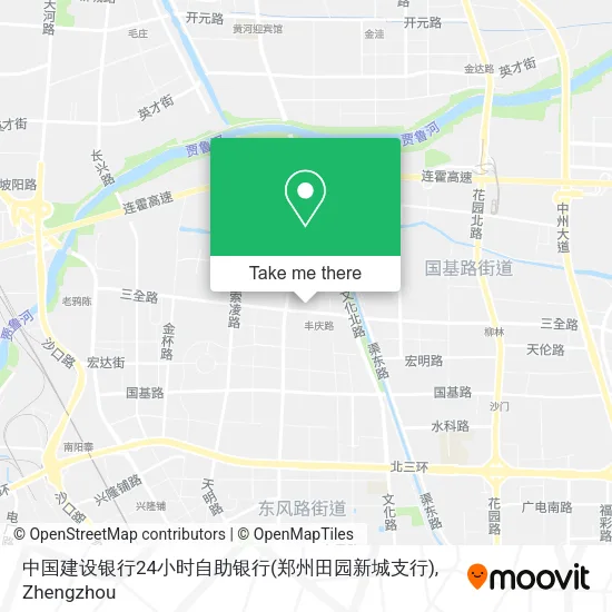 中国建设银行24小时自助银行(郑州田园新城支行) map