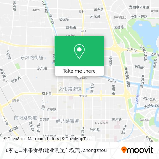 u家进口水果食品(建业凯旋广场店) map