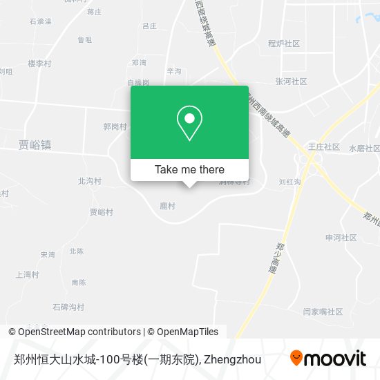 郑州恒大山水城-100号楼(一期东院) map