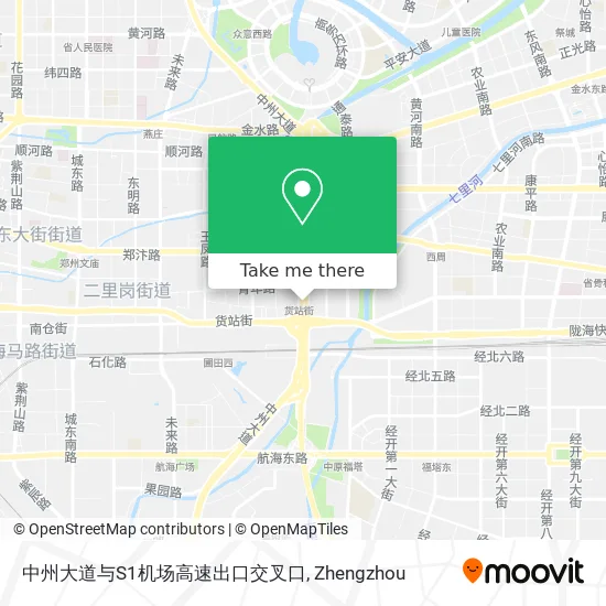 中州大道与S1机场高速出口交叉口 map