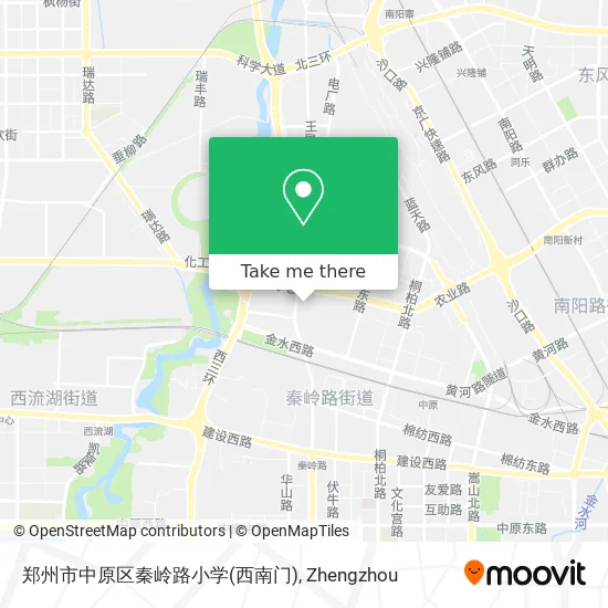 郑州市中原区秦岭路小学(西南门) map