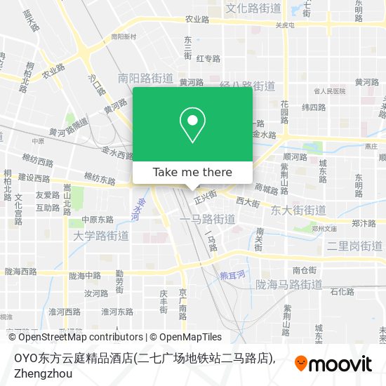 OYO东方云庭精品酒店(二七广场地铁站二马路店) map