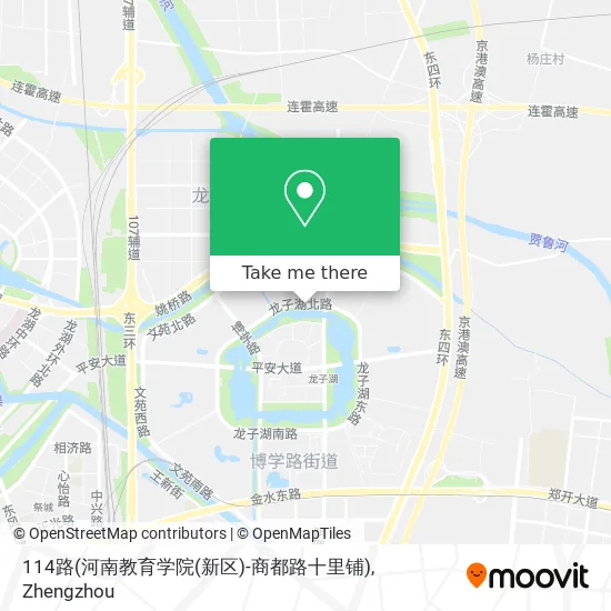 114路(河南教育学院(新区)-商都路十里铺) map