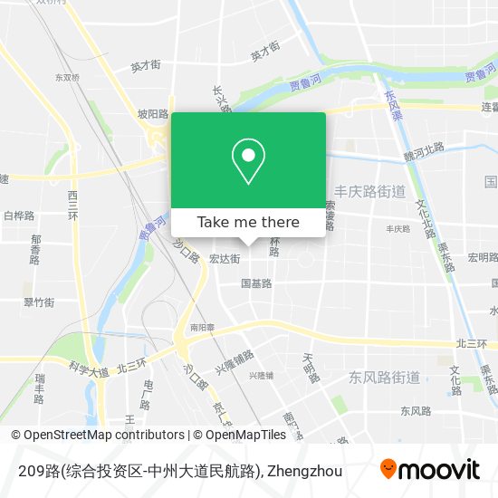 209路(综合投资区-中州大道民航路) map