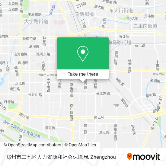 郑州市二七区人力资源和社会保障局 map