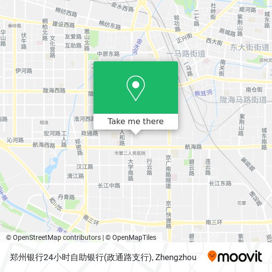 郑州银行24小时自助银行(政通路支行) map
