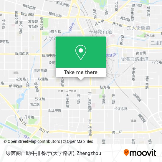 绿茵阁自助牛排餐厅(大学路店) map