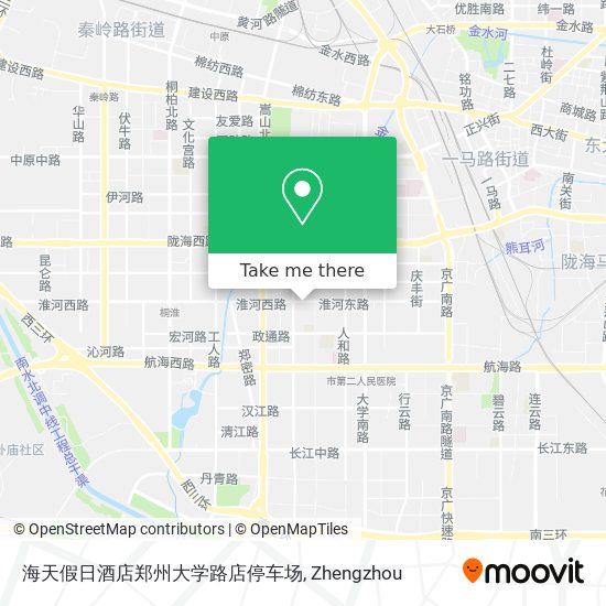 海天假日酒店郑州大学路店停车场 map