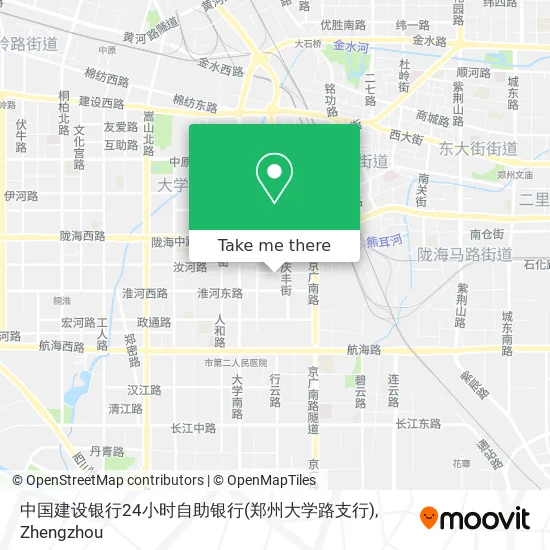 中国建设银行24小时自助银行(郑州大学路支行) map