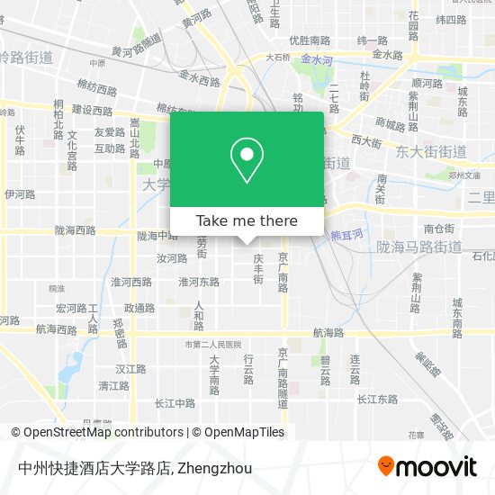 中州快捷酒店大学路店 map