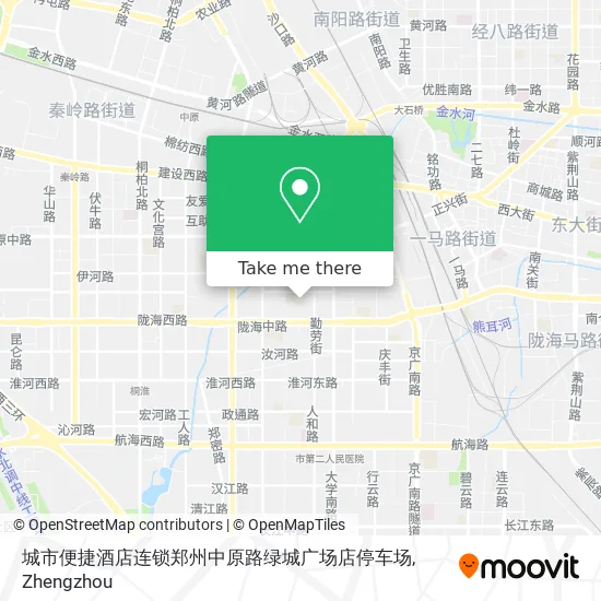 城市便捷酒店连锁郑州中原路绿城广场店停车场 map
