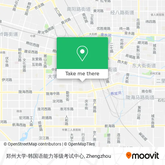 郑州大学-韩国语能力等级考试中心 map
