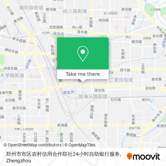 郑州市市区农村信用合作联社24小时自助银行服务 map
