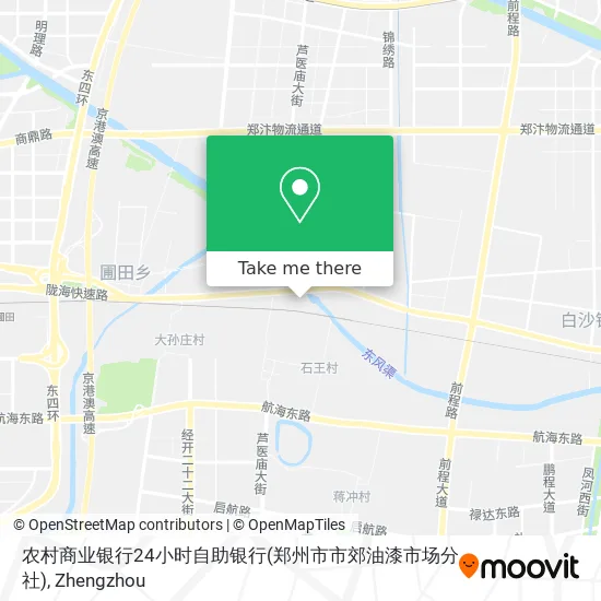 农村商业银行24小时自助银行(郑州市市郊油漆市场分社) map
