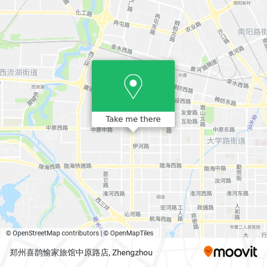 郑州喜鹊愉家旅馆中原路店 map