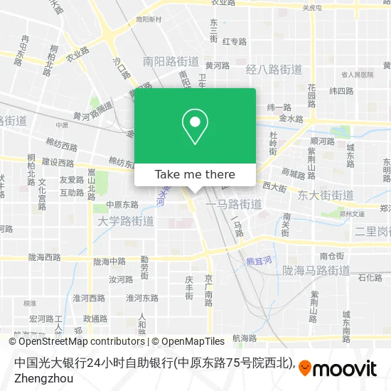 中国光大银行24小时自助银行(中原东路75号院西北) map