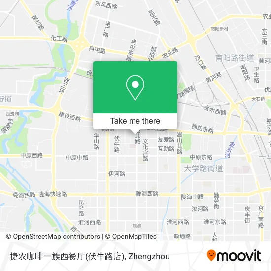 捷农咖啡一族西餐厅(伏牛路店) map