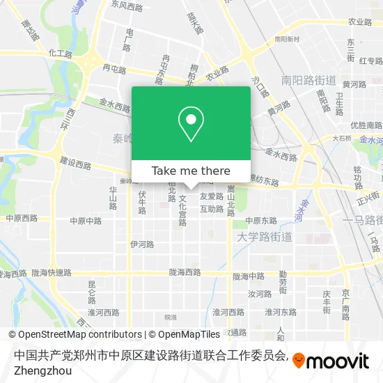 中国共产党郑州市中原区建设路街道联合工作委员会 map