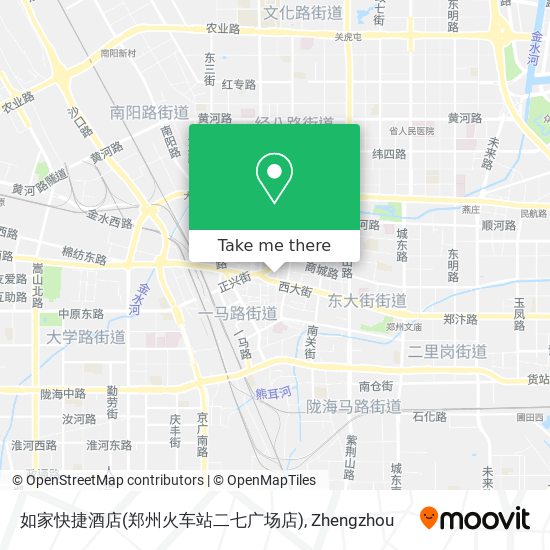 如家快捷酒店(郑州火车站二七广场店) map