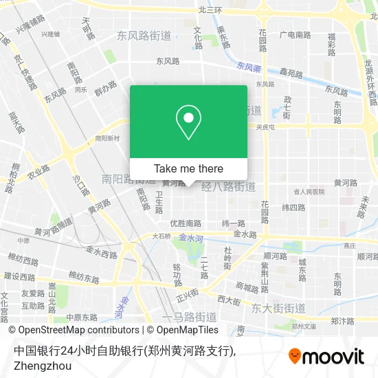 中国银行24小时自助银行(郑州黄河路支行) map