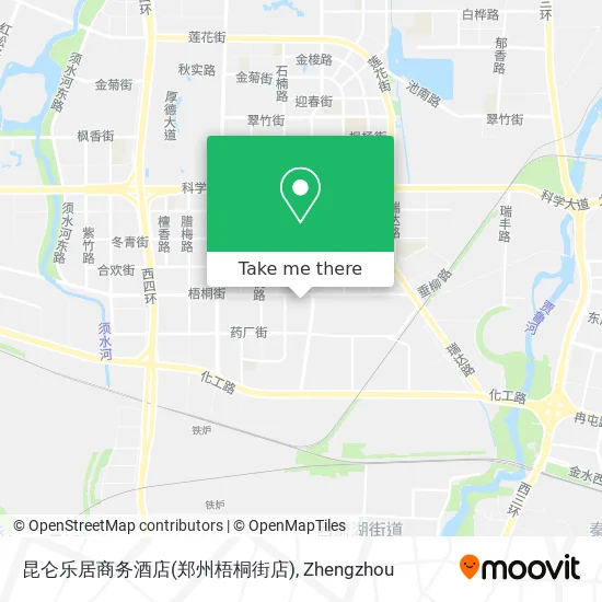 昆仑乐居商务酒店(郑州梧桐街店) map